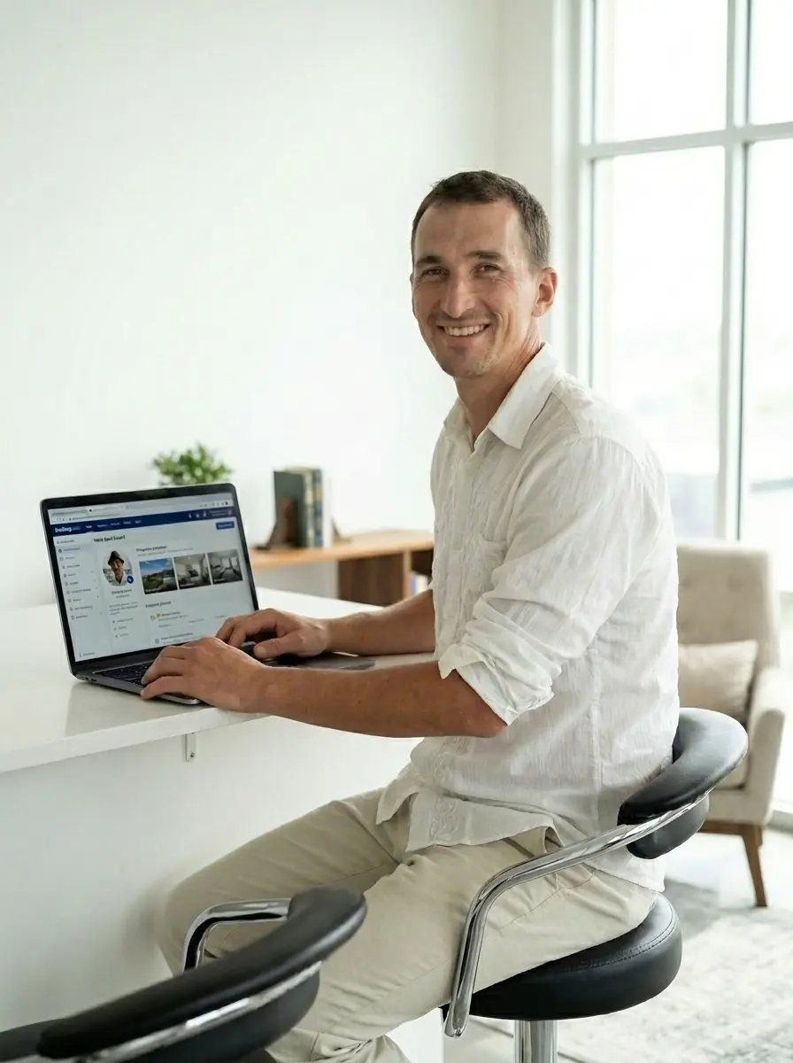 Ernesto Host At Computer